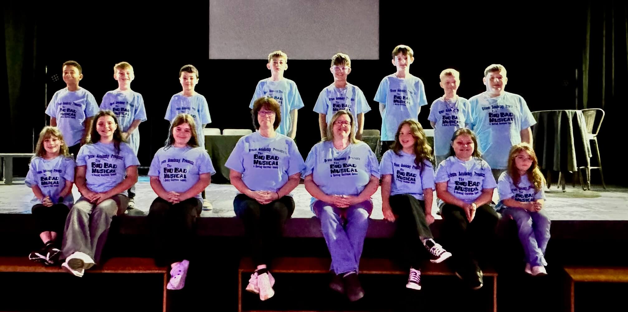 group pic of elementary musical theater group  performed The Big Bad Musical 